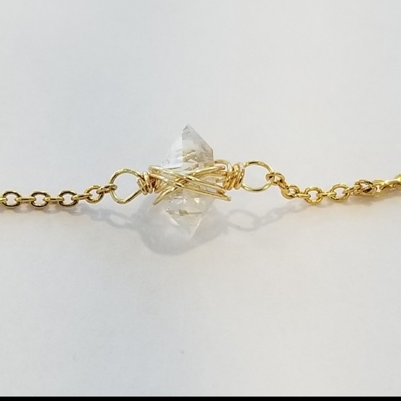 All 5*RATINGS! 14kGF Herkimer Diamond Choker - Picture 2 of 5